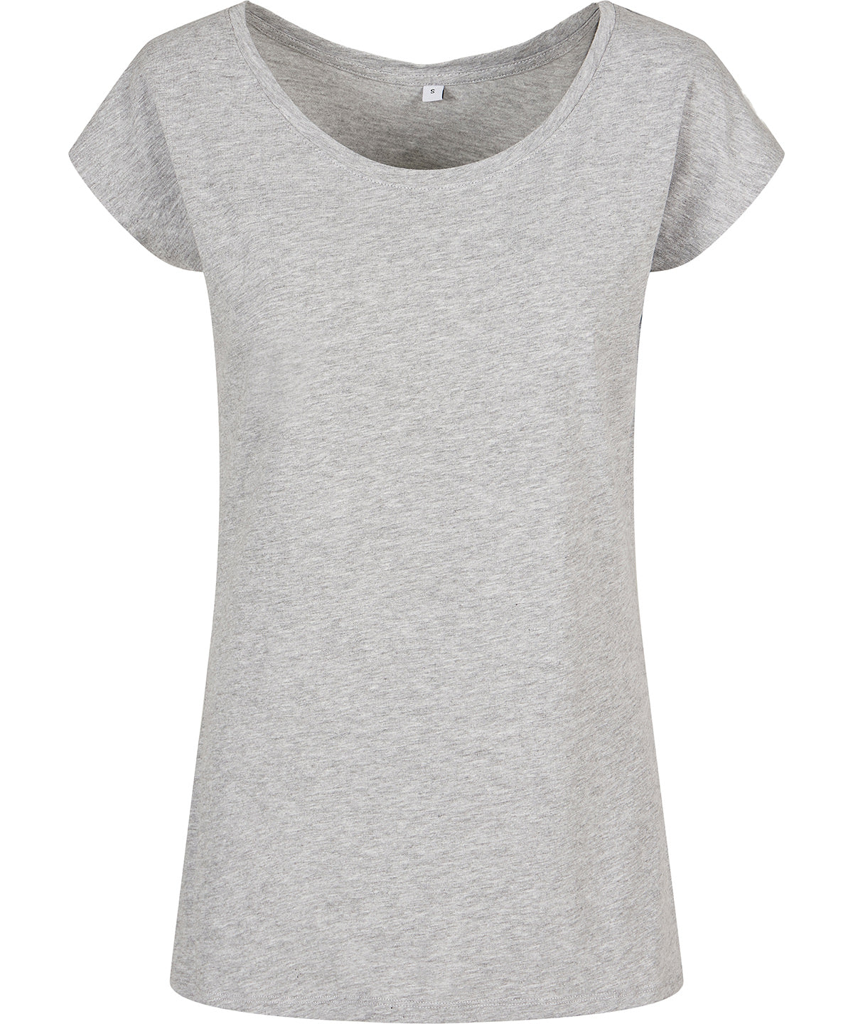 Womens Off the Shoulder Tee - Heather Grey