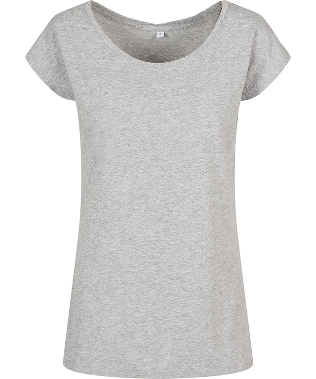 Womens Off the Shoulder Tee - Heather Grey