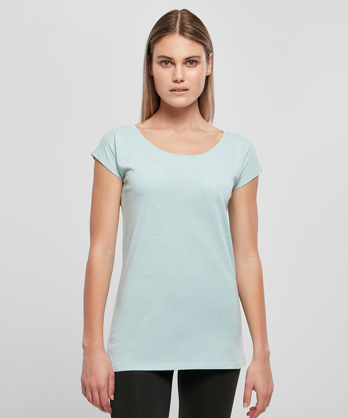 Womens Off the Shoulder Tee - Charcoal