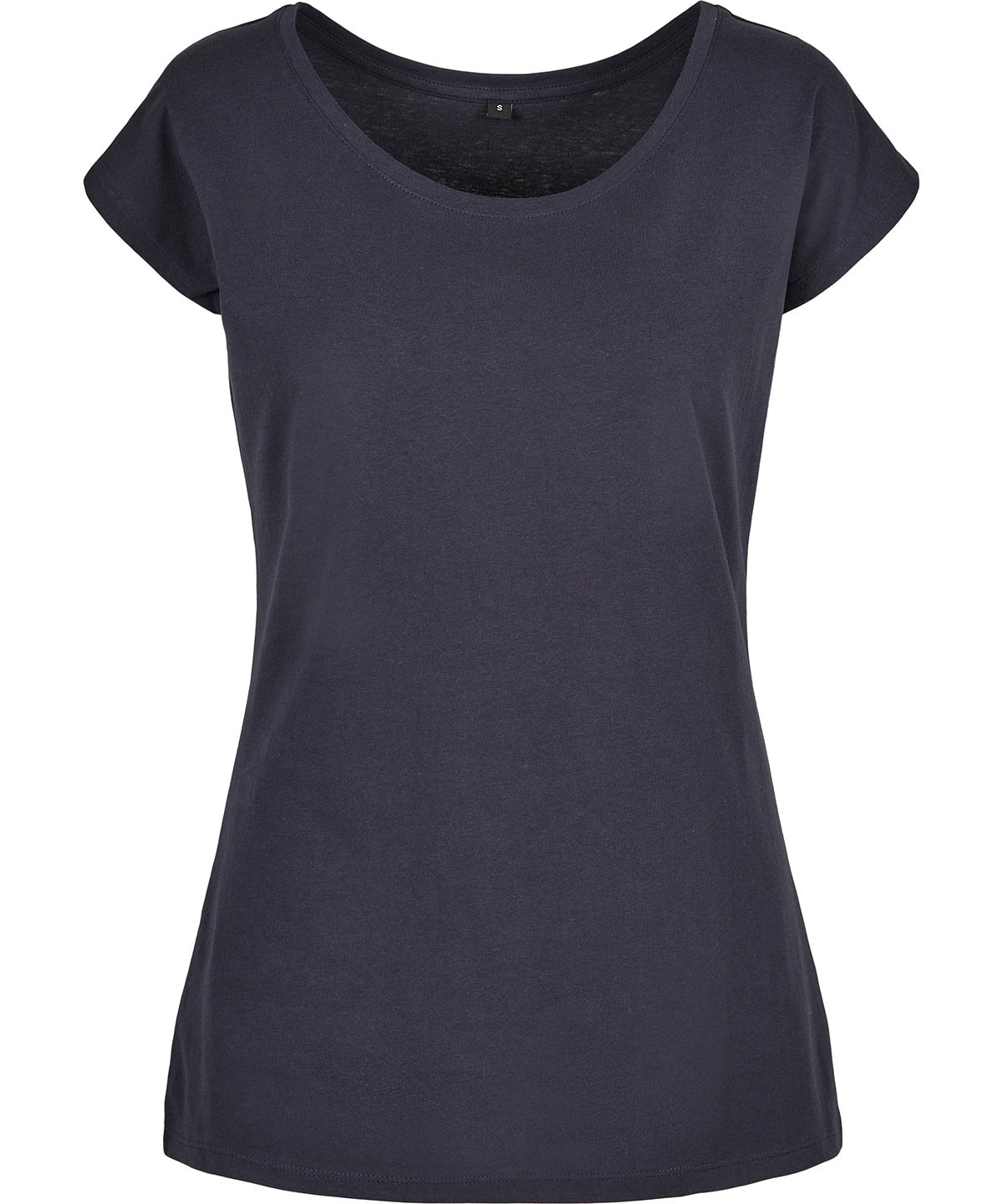 Womens Off the Shoulder Tee - Navy