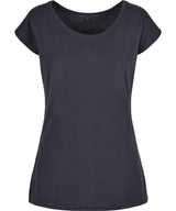 Womens Off the Shoulder Tee - Navy