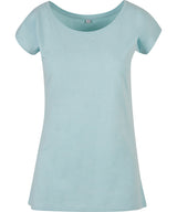 Womens Off the Shoulder Tee - Ocean Blue