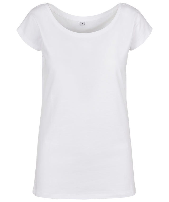 Womens Off the Shoulder Tee - White