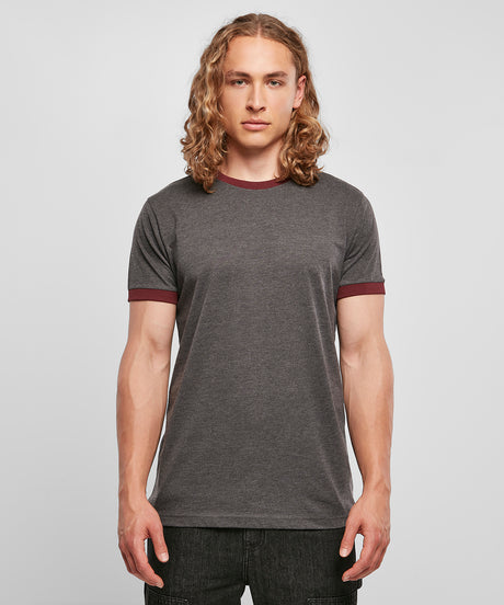 Casual Sports Tee - Charcoal/Cherry