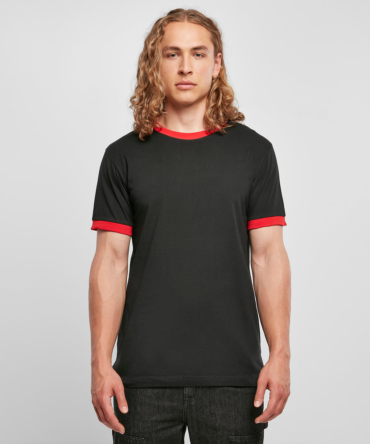 Casual Sports Tee - Black/City Red