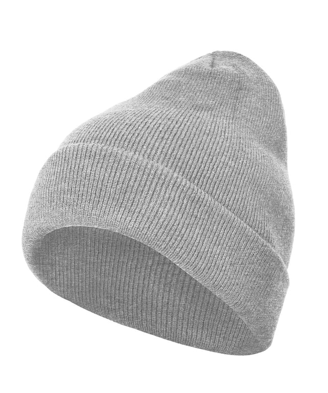 Heavy Fold Over Beanie  - Heather Grey