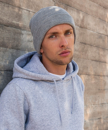 Heavy Fold Over Beanie  - Heather Grey