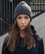 Heavy Fold Over Beanie  - Heather Grey