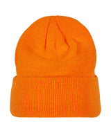 Heavy Fold Over Beanie  - Orange