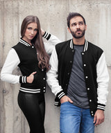 Unisex Basic College Jacket - Black/Red