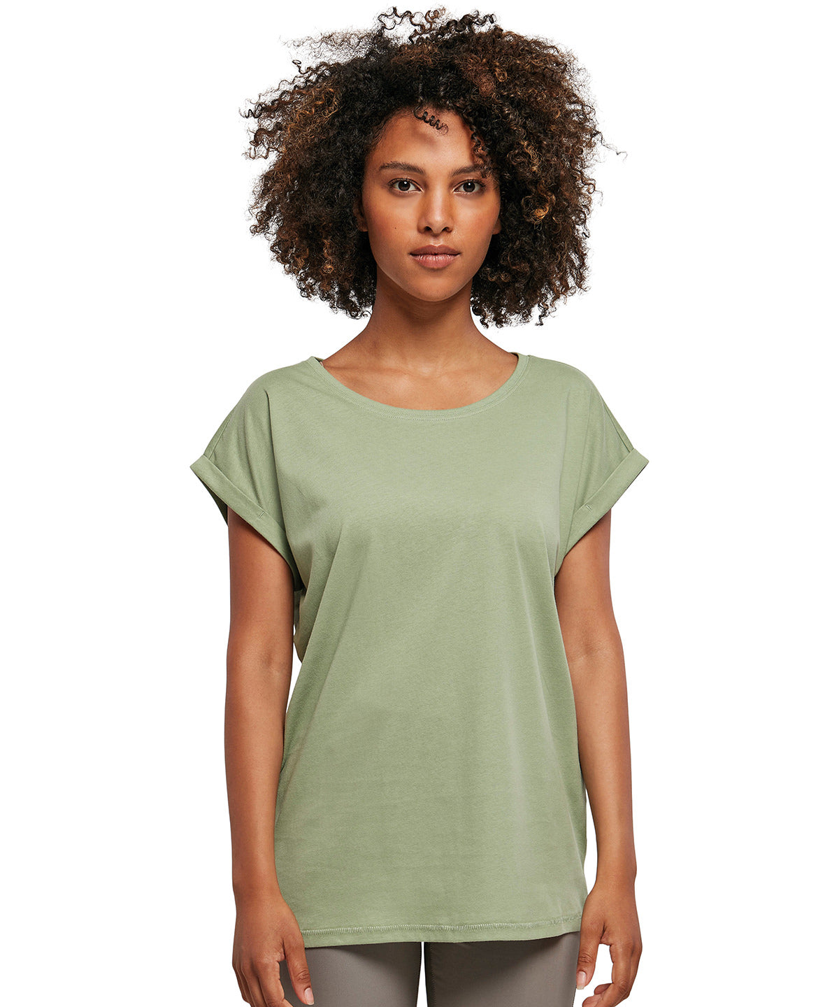 Womans Causal Tee - Pale Leaf