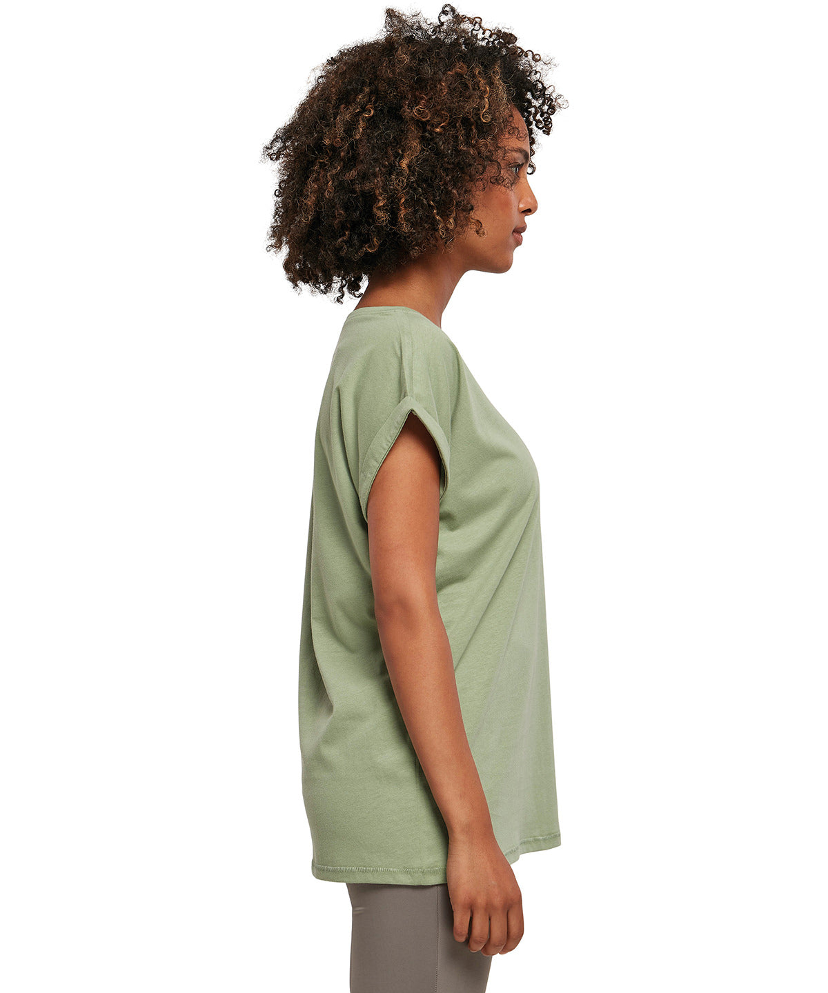 Womans Causal Tee - Pale Leaf