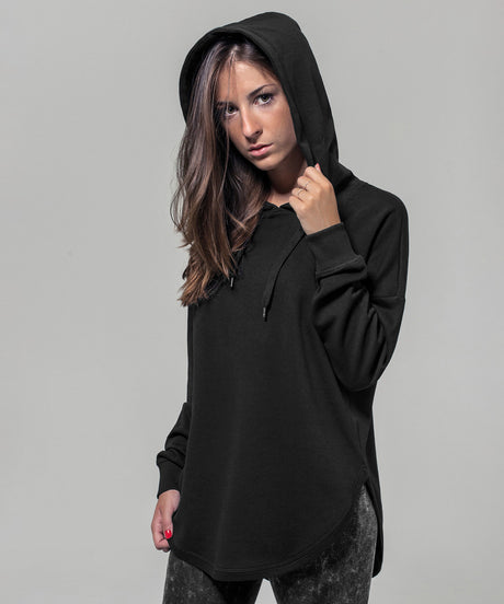 Womens Oversized Rounded Hoodie - Black