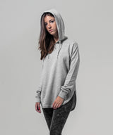 Womens Oversized Rounded Hoodie - Charcoal