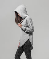 Womens Oversized Rounded Hoodie - Black