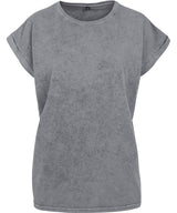 Womans Casual Acid Wash Tee - Asphalt