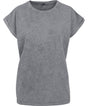 Womans Casual Acid Wash Tee - Asphalt