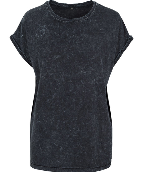 Womans Casual Acid Wash Tee - Black