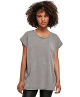 Womans Casual Acid Wash Tee - Grey/Black