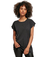 Womans Casual Acid Wash Tee - Black