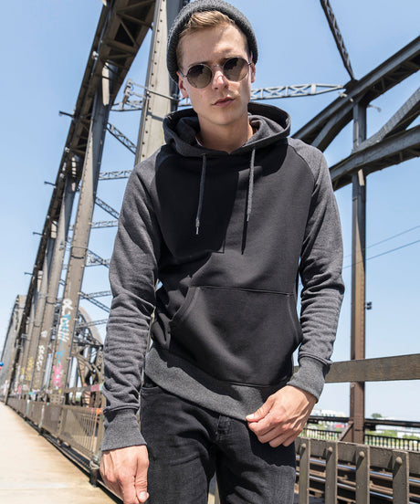 Two-Tone Raglan Hoodie - Black/Charcoal