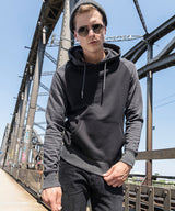 Two-Tone Raglan Hoodie - Grey/Black