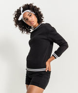 College Sweatshirt for Women - Black/White