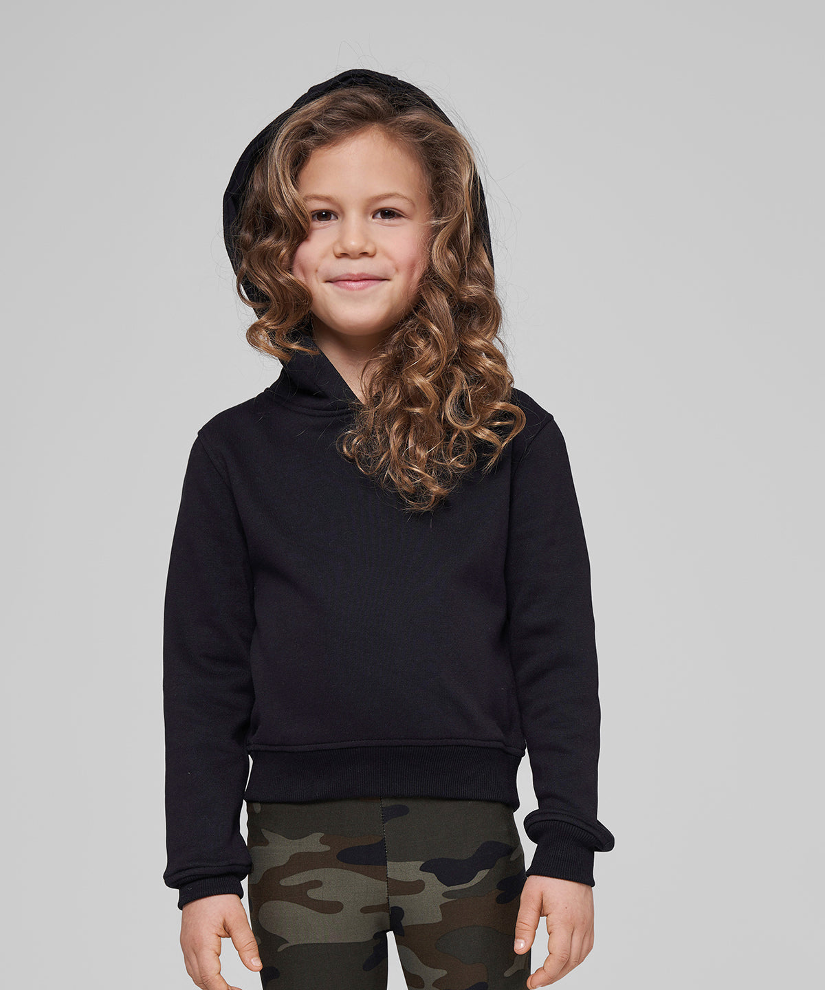 Girls Cropped Comfort Hoodie - Black