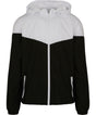 Casual Two-Tone Hooded Wind Jacket - Black/White