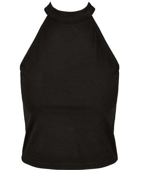 Womens stretch Turtleneck Top - Black