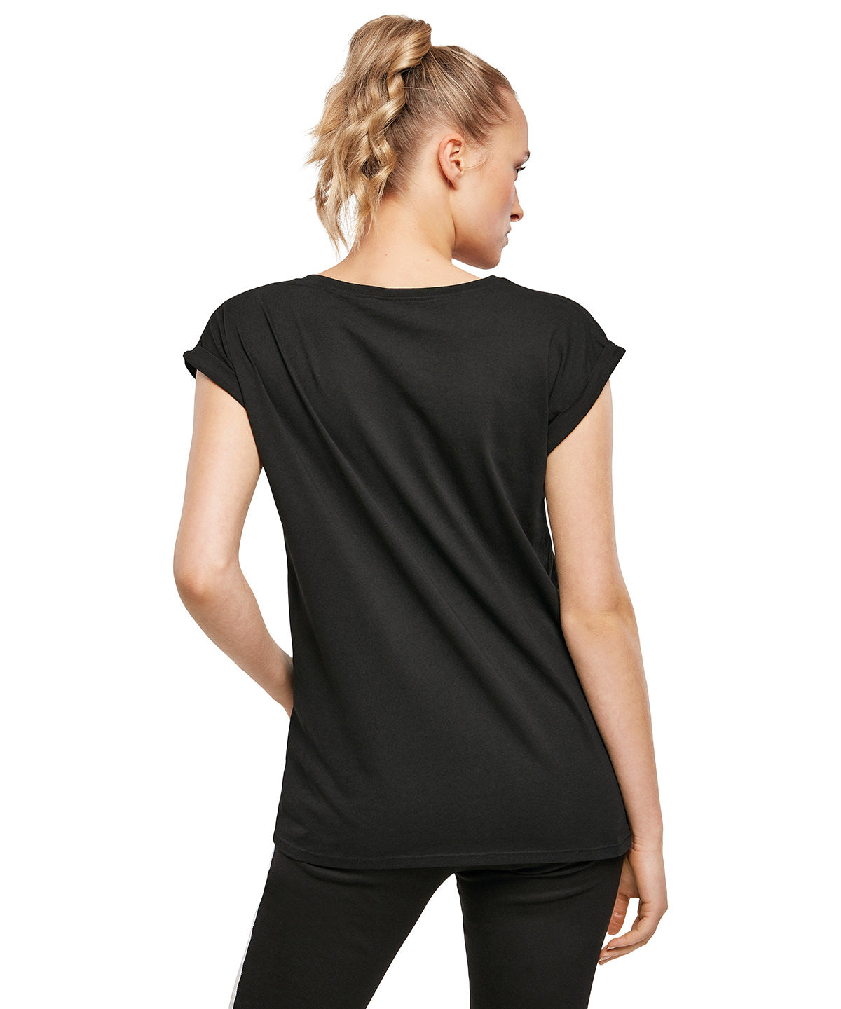 Womens Organic Off the Shoulder Tee - Black