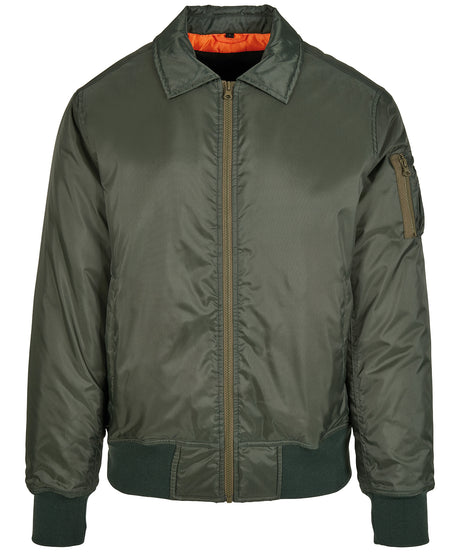 Collard Bomber Jacket  - Dark Olive