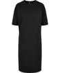 Womens Oversized Cotton Slit Tee Dress - Black