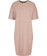 Womens Oversized Cotton Slit Tee Dress - Dusk Rose