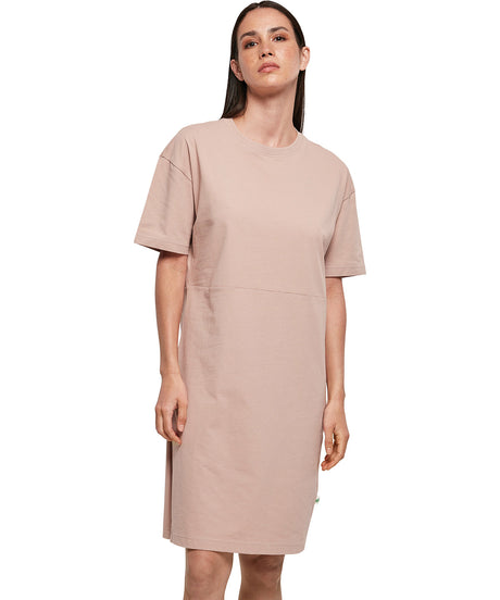 Womens Oversized Cotton Slit Tee Dress - White