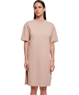 Womens Oversized Cotton Slit Tee Dress - Dusk Rose