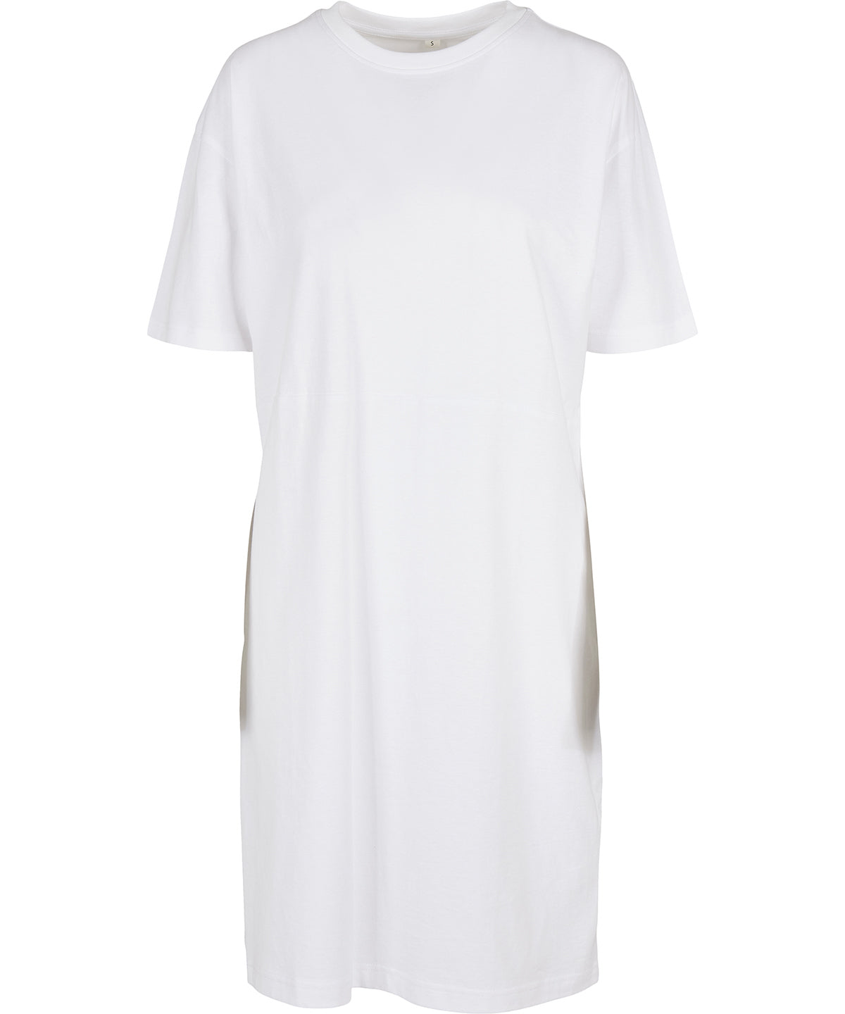 Womens Oversized Cotton Slit Tee Dress - White