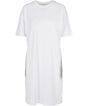 Womens Oversized Cotton Slit Tee Dress - White