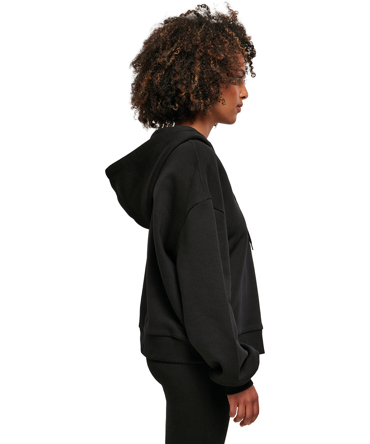 Womens Cotton Oversized Hoodie - Black