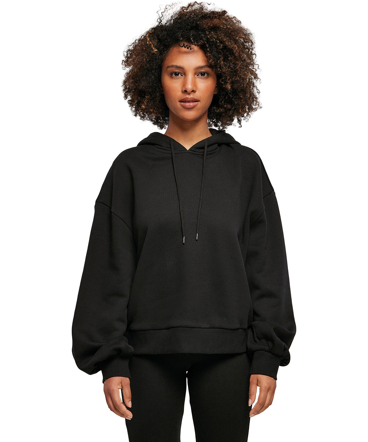 Womens Cotton Oversized Hoodie - Black