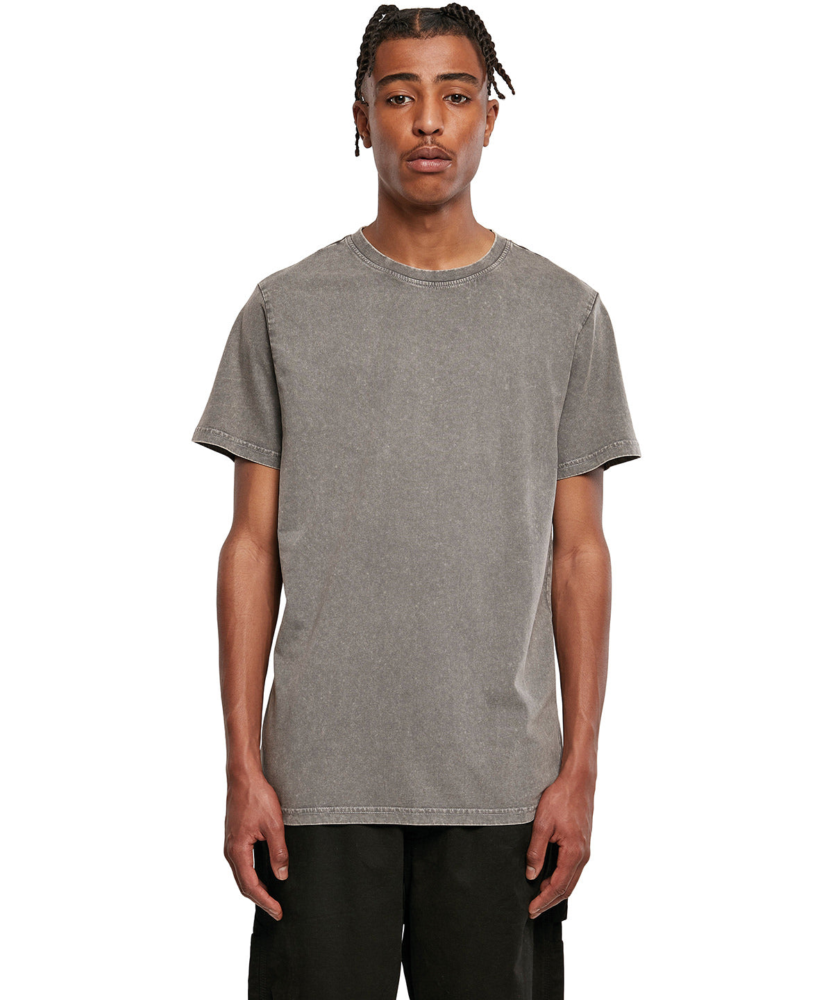 Regular Fit Acid Wash Tee  - Dark Khaki