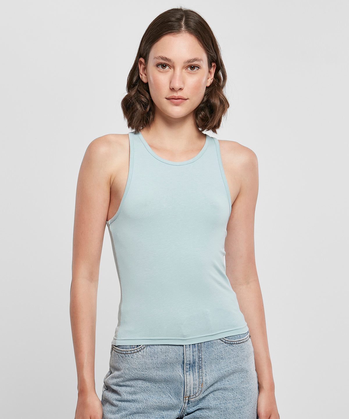 Womens Slim Fit Y-Back Vest - Ocean Blue