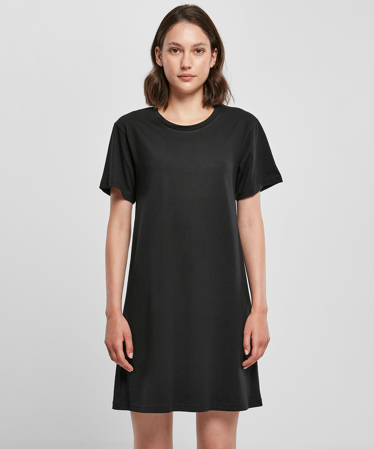 Womens Crew Neck T-Shirt Dress - Black