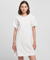 Womens Crew Neck T-Shirt Dress - White Sand