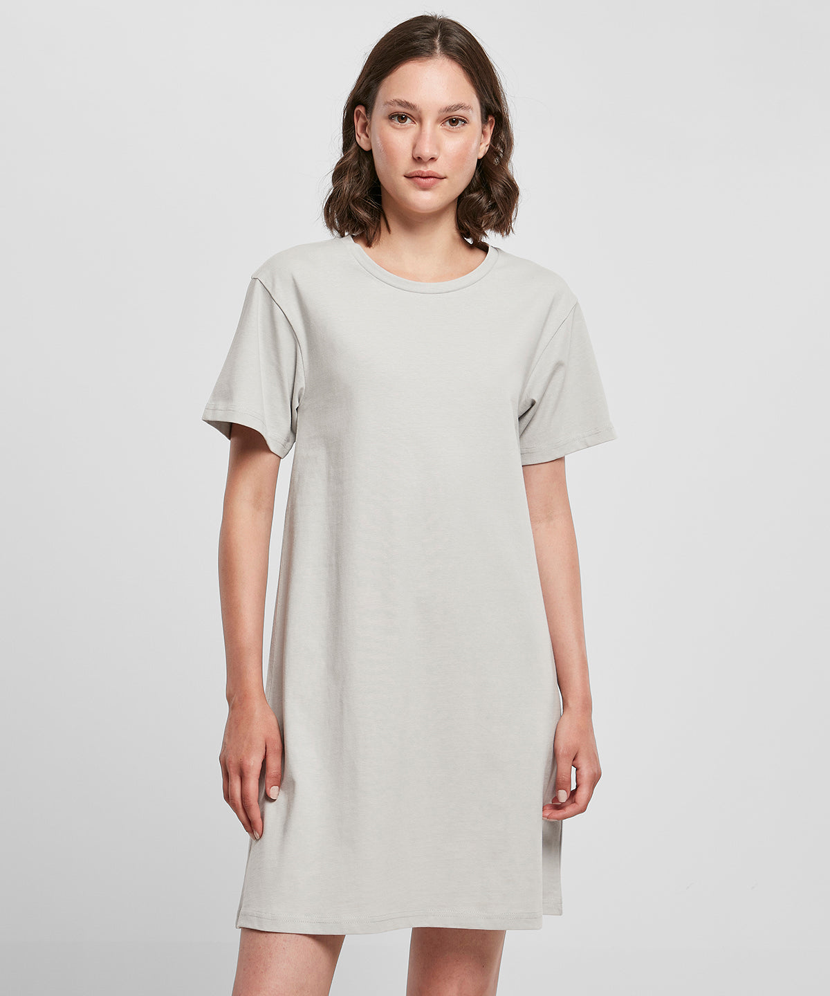 Womens Crew Neck T-Shirt Dress - White Sand