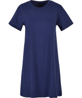 Womens Crew Neck T-Shirt Dress - Light Navy