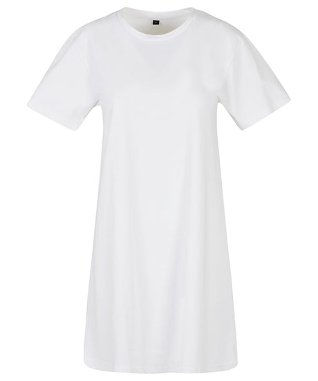 Womens Crew Neck T-Shirt Dress - White