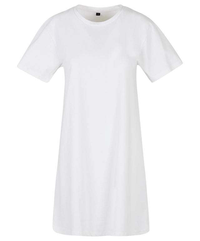 Womens Crew Neck T-Shirt Dress - White