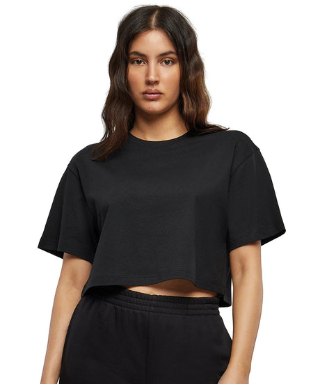 Womens Oversized Cropped Tee - Black