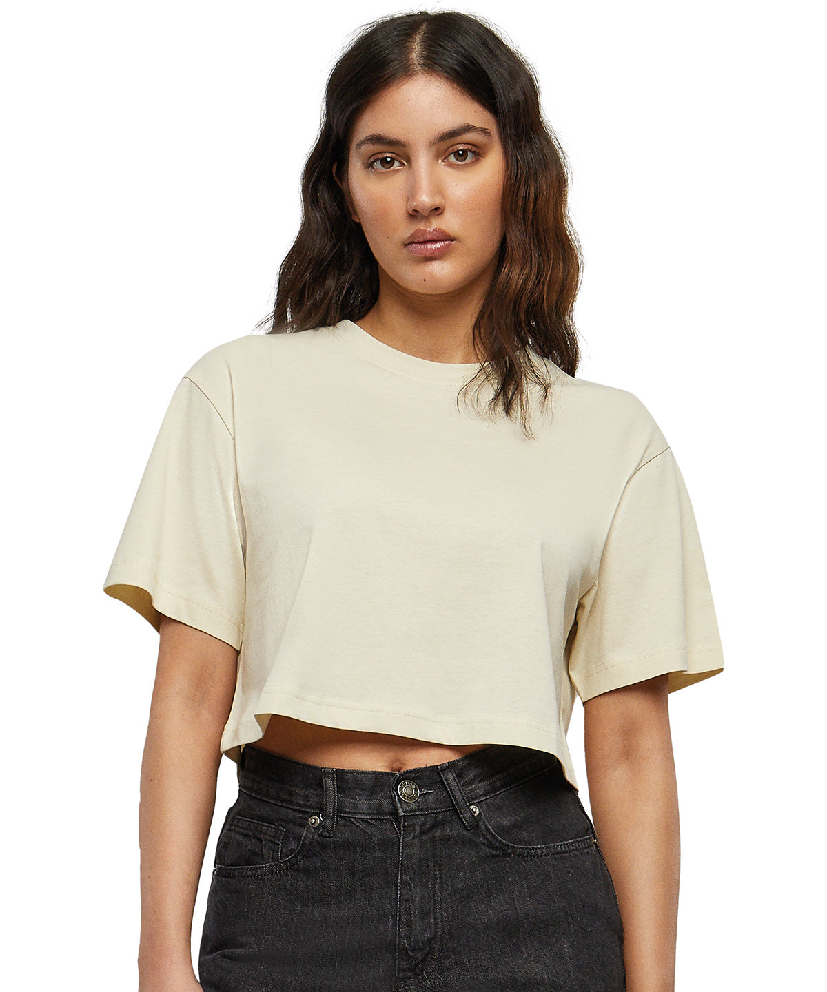 Womens Oversized Cropped Tee - Baltic Blue